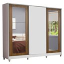 Ver imagem 2 de Guarda-roupa Casal Madesa Eros 3 Portas de Correr com Espelhos com Pés - Branco/rustic/branco