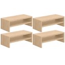 Ver imagem 1 de Kit 04 Suportes Stand Para Monitores Mesa Escritório Home Office Lap L03 Amadeirado - Lyam Lyam Deco