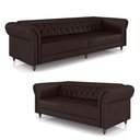 Ver imagem 2 de Conjunto de Sofá Sala de Estar Stanford Chesterfield 2 e 3 Lugares 200cm/260cm Pés Madeira Couro Win