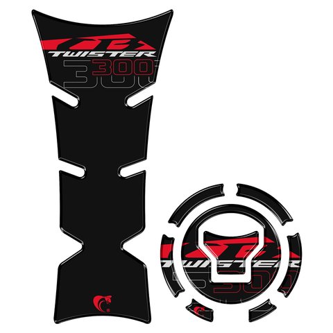 Adesivo Protetor Tanque e Bocal Moto Honda Twister 300 2023/2024 Teu Adesivo Preto