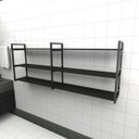 Ver imagem 1 de Prateleira Industrial Banheiro Aço Cor Preto 180x30x68cm (c)x(l)x(a) Cor Mdf Preto Modelo Ind32pb