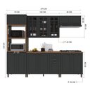 Ver imagem 5 de Cozinha Completa Modulada Nara 14 Portas 2 Gavetas MDF 270cm Cinza Fidelita Móveis