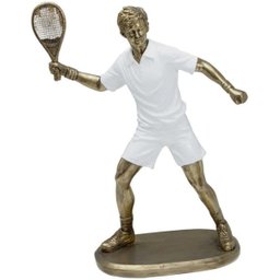 Estatueta Decorativa Tenista Raquete Resina Escultura 24cm - 1