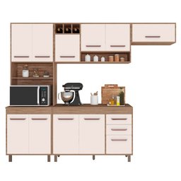 Cozinha Compacta 4 peças Balcão com Tampo Barcelona Poliman Móveis - 1