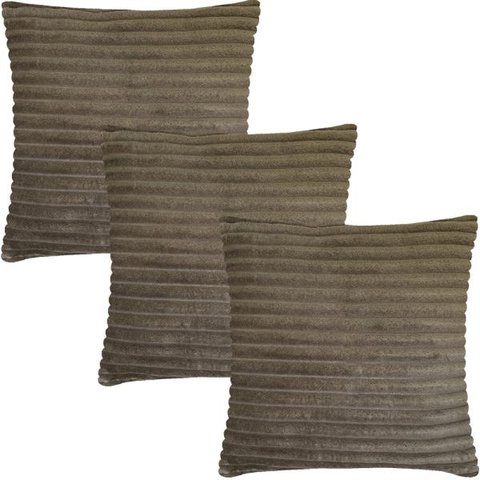 Kit 3 Capas de Almofadas Flanel Pelúcia Tabaco 45x45cm