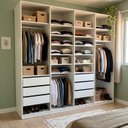 Ver imagem 1 de Closet Casal 100% MDF 6 Gavetas com 2 Cabideiros e 14 Prateleiras 277,7x235x60cm