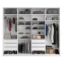 Ver imagem 7 de Closet Casal 100% MDF 6 Gavetas com 2 Cabideiros e 14 Prateleiras 277,7x235x60cm