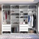 Ver imagem 5 de Closet Casal 100% MDF 6 Gavetas com 2 Cabideiros e 14 Prateleiras 277,7x235x60cm