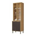 Ver imagem 2 de Cristaleira Colors 4 Portas 100% Mdf com Vidro Freijó/nogueira Bourbon - Kits Paraná