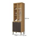 Ver imagem 4 de Cristaleira Colors 4 Portas 100% Mdf com Vidro Freijó/nogueira Bourbon - Kits Paraná