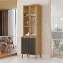 Ver imagem 1 de Cristaleira Colors 4 Portas 100% Mdf com Vidro Freijó/nogueira Bourbon - Kits Paraná