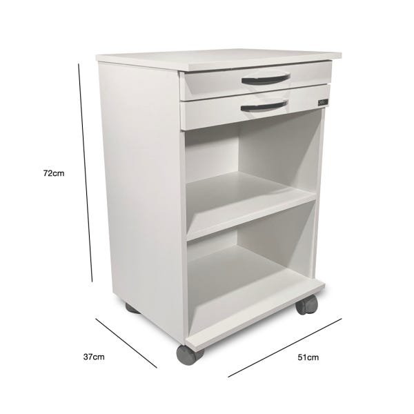 Mesa Auxiliar para Estética, Equipamento Médico, Armário Branco - 2