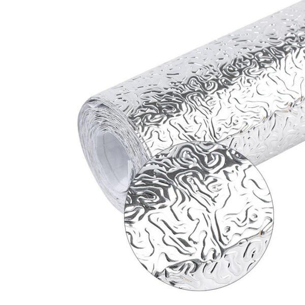 Papel de Parede Aluminio Folha Adesiva Impermeavel Fogao Cozinha Armario Metalico Autoadesivo - 2