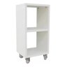 Mesa de Cabeceira Branco MDF com Rodizios - 1