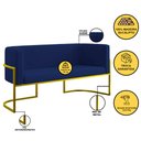 Ver imagem 3 de Kit Sofá 2 Lugares + 2 Poltronas para Recepção – Balaqui Cor:azul Marinho