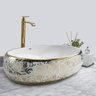 Cuba Dourada Oval Luxo Lavabo Banheiro 62x42cm - 2