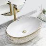 Cuba Dourada Oval Luxo Lavabo Banheiro 62x42cm - 1