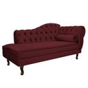 Ver imagem 3 de Kit Diva Recamier Diana 160cm Lado Esquerdo e 01 Poltrona Classic Suede Bordô - ADJ Decor