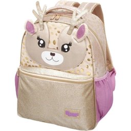 Kit Mochila Escolar Feminina Bichinhos Dourada Deer + Estojo Triplo Pacific Deer Friend Dourado - 2