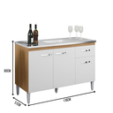 Ver imagem 4 de Balcão Gabinete de Cozinha Gabriela 120cm sem Tampo Ajl Móveis:amêndoa Branco