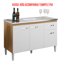 Ver imagem 3 de Balcão Gabinete de Cozinha Gabriela 120cm sem Tampo Ajl Móveis:amêndoa Branco
