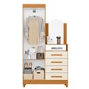 Ver imagem 3 de Cômoda New Capri 2 Portas e 4 Gavetas Cinamomo/off White com Espelho - Móveis Albatroz