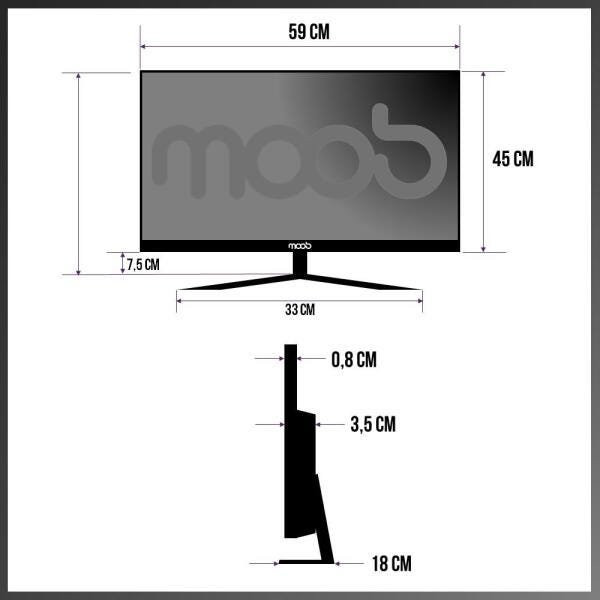 Monitor LED 24" Full Hd HDMI Vga Moob - 5