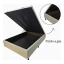 Ver imagem 4 de Cama Box Casal com Baú Blindado, Pistão a Gás e Revestimento Suede Bege – 138x188 Cm