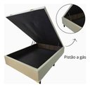 Ver imagem 4 de Cama Box Casal com Baú Blindado, Pistão a Gás e Revestimento Suede Bege – 138x188 Cm