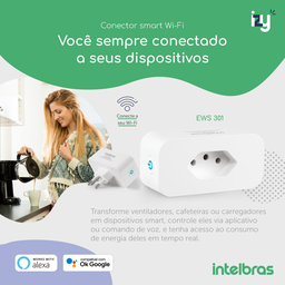 Tomada Inteligente Conector Smart Wifi Intelbras Ews 301 Linha Izy Casa Inteligente Automacao Reside - 6