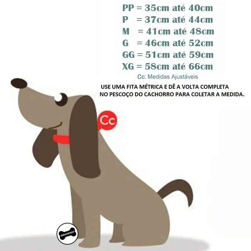 Coleira Cachorro Grande Forte Coleira Amorosso Cor Rami:P - 2