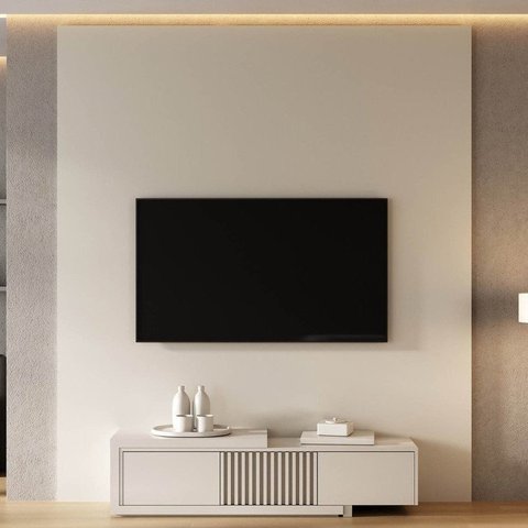 Rack Extensível Ripado Painel para TV até 75 Polegadas 200CMX230CM Aruá CabeCasa MadeiraOriginals