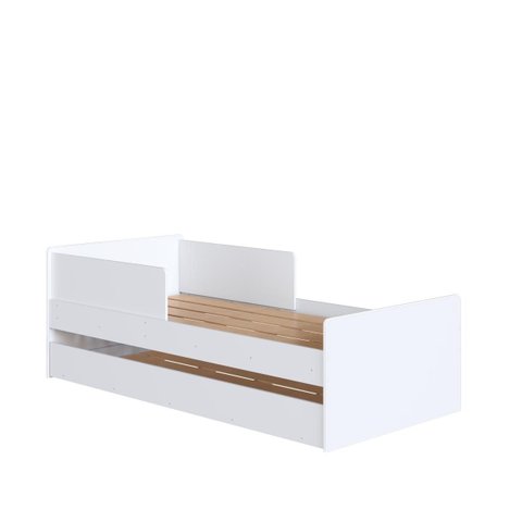 Cama Infantil com Protetores Laterais e Cama Auxiliar 194X94,2cm Branco