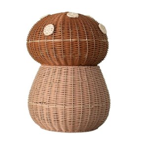 Cesto com Tampa Cogumelo Tons Terrosos 28cm de Corda - Oikos