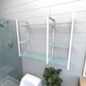 Prateleira industrial para banheiro aço branco prateleiras 30cm vidro temperado modelo indb16vib - 1