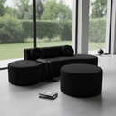 Ver imagem 1 de Sofá Modular Orgânico Monterrey 260cm + Puff Suede Preto