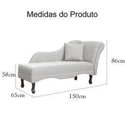 Divã Recamier Namoradeira Olívia Lado Esquerdo Linho Bege - 12