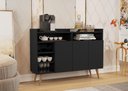 Ver imagem 1 de Buffet Aparador 3 Portas Nichos Retro Elba Black