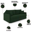 Ver mais imagens de Sofá Retrátil Reclinável 4 Lugares 254cm Maili Veludo Verde K01 - D'Rossi