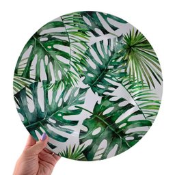 Sousplat Supla Redondo Estampado Folhagens Decoração Mesa Jantar MOD 1 - 4