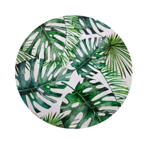 Sousplat Supla Redondo Estampado Folhagens Decoração Mesa Jantar MOD 1