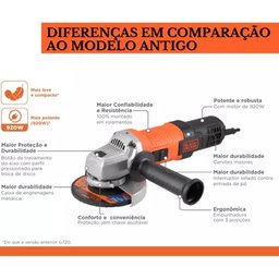 Esmerilhadeira Angular 920w G720x6d-b2 com 6 Discos B+d 220v - 2