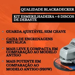 Esmerilhadeira Angular 920w G720x6d-b2 com 6 Discos B+d 220v - 5