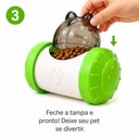 Ver imagem 3 de Brinquedo Dispensador de Ração Interativo Utimix Cães e Gatos Verde Comedouro Lento Tamanho Ú