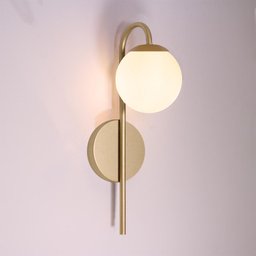 Arandela Globo Alumínio e Vidro Dourado e Fosco AR1476 - 3