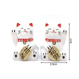 Maneki Nekô Casal com Cristais - Gatos da Sorte - 2