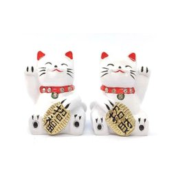 Maneki Nekô Casal com Cristais - Gatos da Sorte - 1