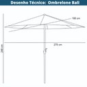 Ver imagem 2 de Ombrelone Central Bali Rivatti 270 cm em Alumínio sem Base e Capa em Poliéster Marfim