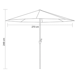 Ombrelone Central Bali Rivatti 270 cm em Alumínio sem Base e Capa em Poliéster Fendi - 2