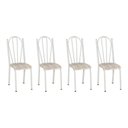 Ver imagem 1 de Kit 4 Cadeiras de Cozinha Alasca Estampado Rattan Pés de Ferro Branco - Pallazio